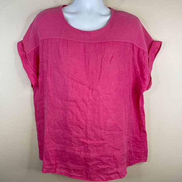Bellambra Womens ITALIAN LINEN Tunic Top Size 1X Beachy Travel Vacation Brunch - Picture 1 of 7